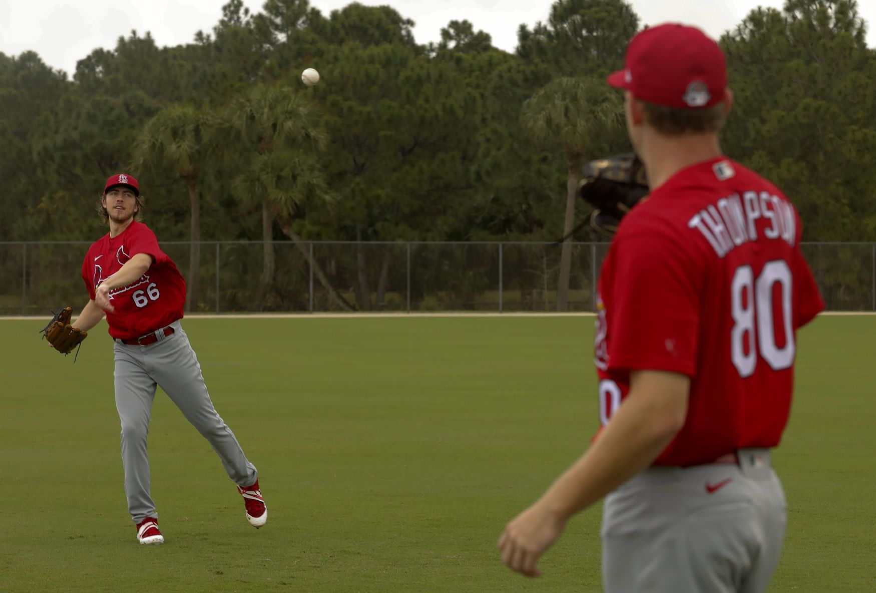 Rain shows during Saturday workout at Spring Training